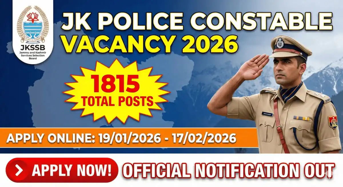 JKSSB JK Police Constable Vacancy 2026