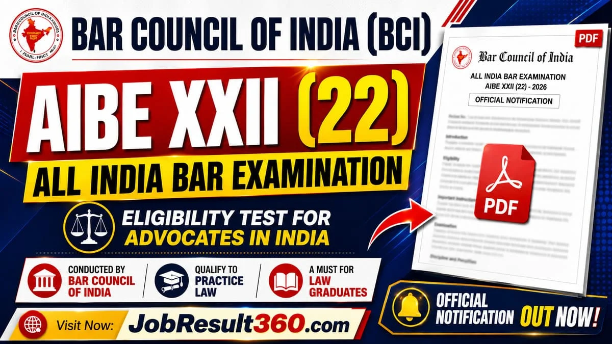 Bar Council Of India AIBE XXII (2) 2026 notification out
