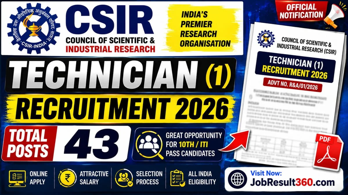 CSIR Technician Vacancy 2026