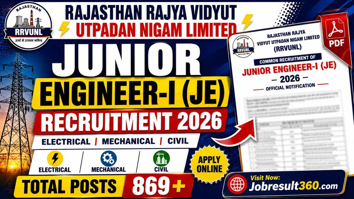 RRVUNL Junior Engineer-I (JE-I) Vacancy 2026