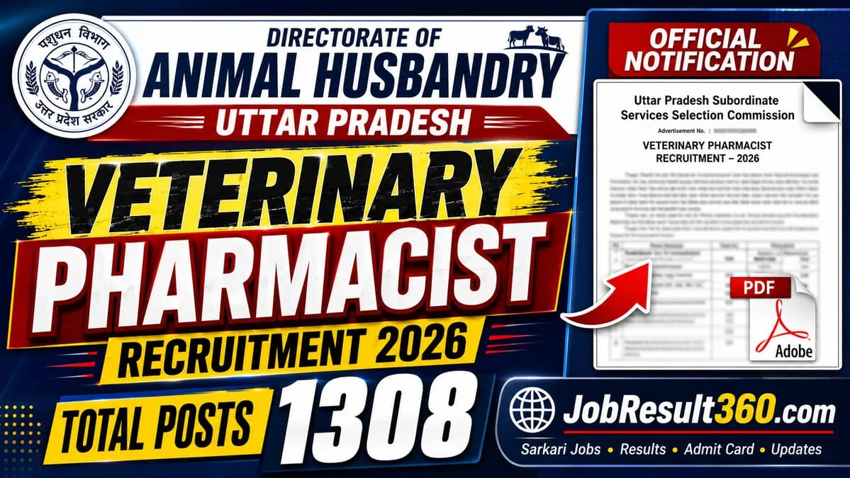 UPSSSC Veterinary Pharmacist Vacancy 2026