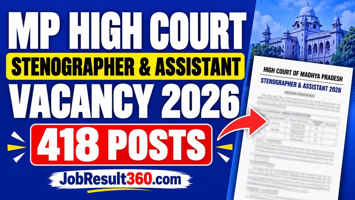MP High Court Stenographer and Assistant Vacancy 2026 - 418 Posts